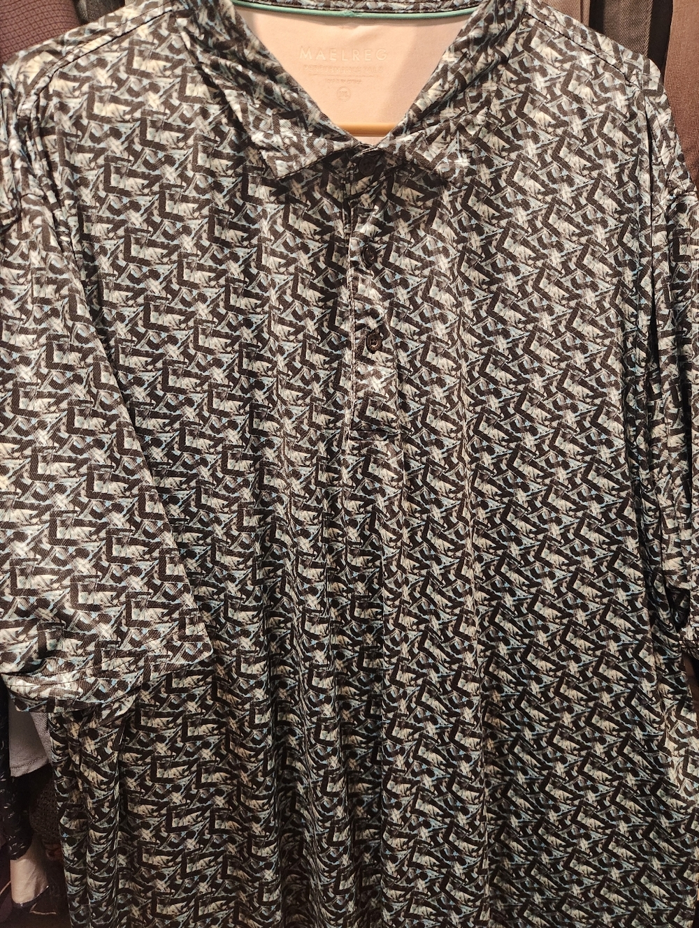MAELREG Performance Polo Geo Print